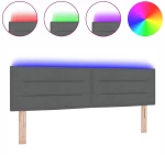 vidaXL LED Κεφαλάρι Γραμμές Σχεδίου Σκούρο Γκρι 72 εκ Ύφασμα