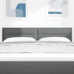 vidaXL LED Κεφαλάρι Γραμμές Σχεδίου Σκούρο Γκρι 72 εκ Ύφασμα