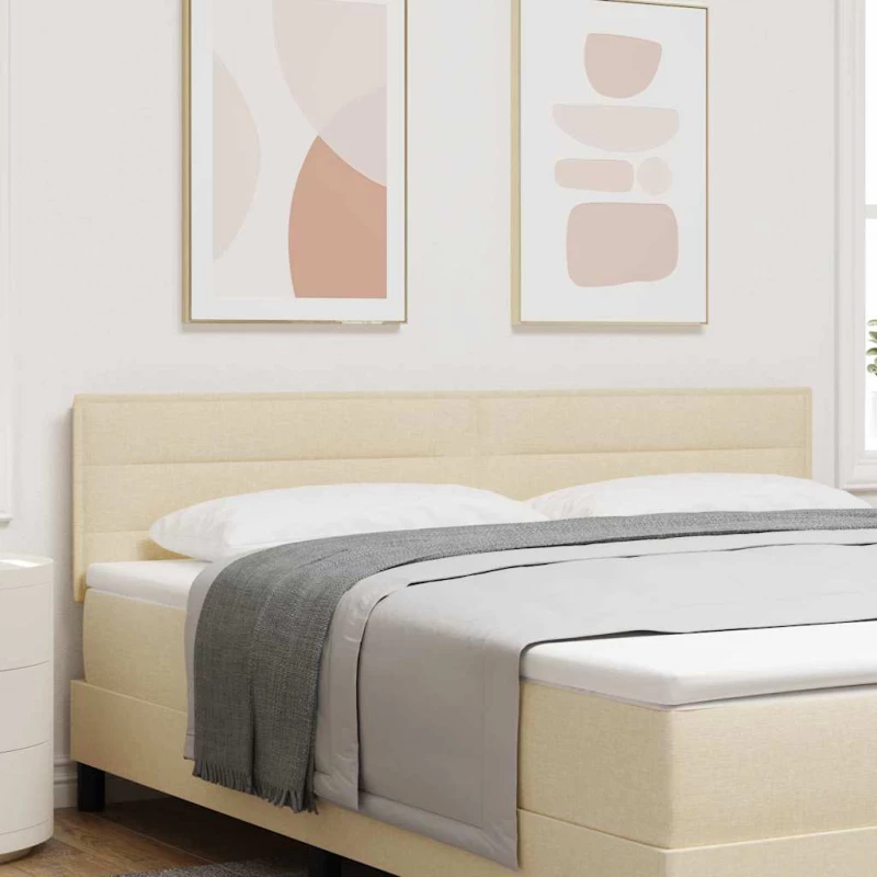 vidaXL LED Κεφαλάρι Γραμμές Σχεδίασης Κρεμ 90 εκ Ύφασμα