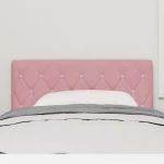 vidaXL LED Κεφαλάρι Κρύσταλλο με Κουμπί Ταφτού Ροζ, 100 cm