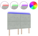 vidaXL LED Κεφαλάρι Φωτισμού Γκρι 80 εκ Βελούδο