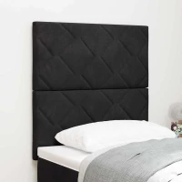 vidaXL LED Κεφαλάρι σε σχέδιο διαμαντιών, μαύρο, 80 εκ, βελούδο