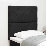 vidaXL LED Κεφαλάρι σε σχέδιο διαμαντιών, μαύρο, 80 εκ, βελούδο