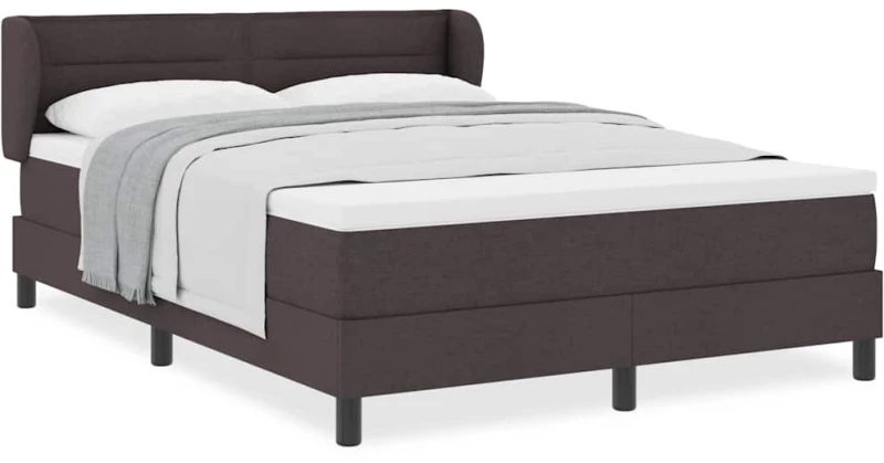 Κρεβάτι Box Spring με Στρώμα vidaXL Καφέ 160x200 εκ. Ύφασμα