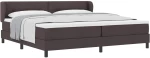 Κρεβάτι Box Spring vidaXL με Στρώμα Σκούρο Καφέ 200x200 εκ. Υφάσματος
