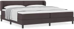 Κρεβάτι Box Spring vidaXL με Στρώμα Σκούρο Καφέ 200x200 εκ. Υφάσματος