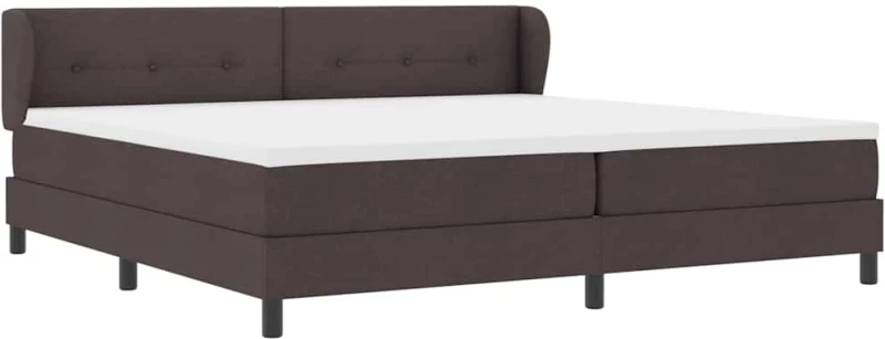 Κρεβάτι Box Spring vidaXL με Στρώμα Σκούρο Καφέ 200x200 εκ. Υφάσματος