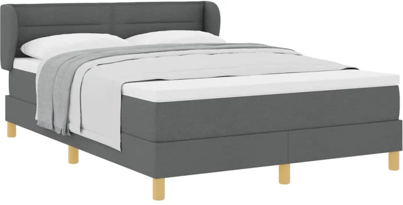 vidaXL Κρεβάτι με Στρώμα Dark Grey 160x200 cm Υφασμάτινο