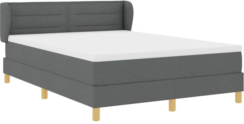 vidaXL Κρεβάτι με Στρώμα Dark Grey 160x200 cm Υφασμάτινο