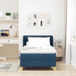 vidaXL Κρεβάτι με Στρώμα σε Μπλε, 90x200 εκ., Υφασμάτινο
