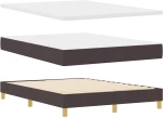 vidaXL Κρεβάτι Box Spring με Στρώμα Σκούρο Καφέ 140x190 εκ. Υφασμάτινο