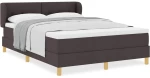 vidaXL Κρεβάτι Box Spring με Στρώμα Σκούρο Καφέ 140x190 εκ. Υφασμάτινο