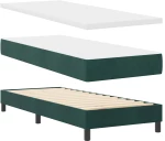vidaXL Κρεβάτι Box Spring με Στρώμα Σκούρο Πράσινο 80x200 εκ Βελούδινο