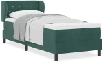 vidaXL Κρεβάτι Box Spring με Στρώμα Σκούρο Πράσινο 80x200 εκ Βελούδινο