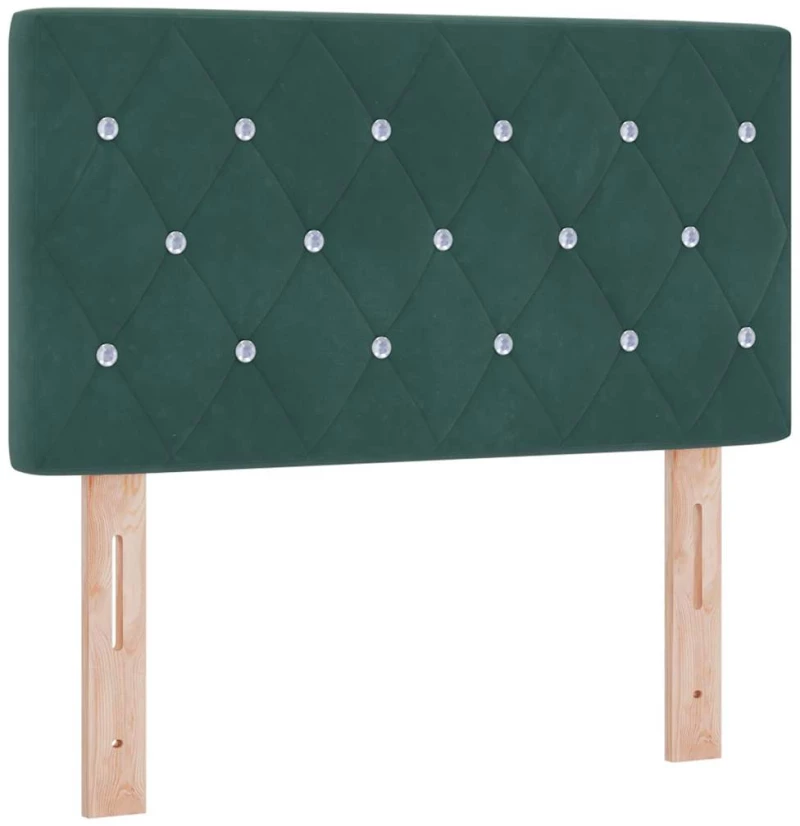 vidaXL Κρεβάτι Box Spring με Στρώμα Σκούρο Πράσινο 80x200 εκ Βελούδινο