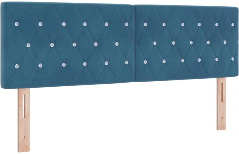 vidaXL Κρεβάτι Box Spring με Στρώμα σε Σκούρο Μπλε 160x200 εκ. από Βελούδο
