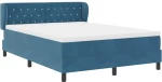 vidaXL Κρεβάτι Box Spring με Στρώμα σε Σκούρο Μπλε 160x200 εκ. από Βελούδο