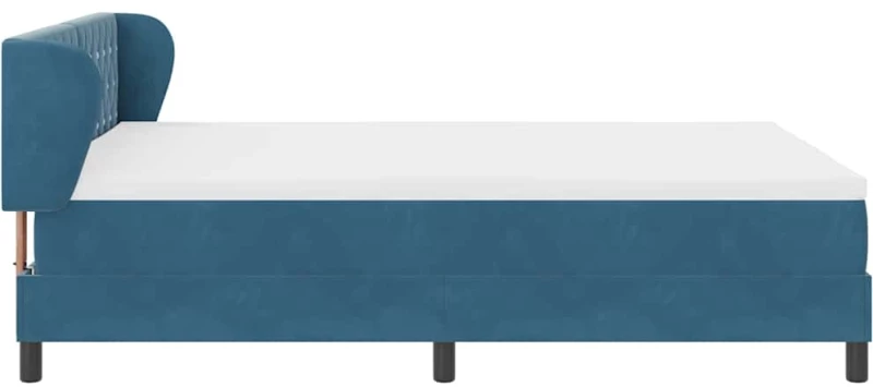 vidaXL Κρεβάτι Box Spring με Στρώμα σε Σκούρο Μπλε 160x200 εκ. από Βελούδο