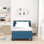 vidaXL Κρεβάτι με Μάτρες Στρώμα Σκούρο Μπλε 90x200 εκ Βελούδο
