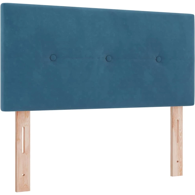 vidaXL Κρεβάτι Box Spring με Στρώμα Σκούρο Μπλε 100x200 εκ. Βελούδο