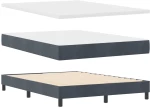 vidaXL Κρεβάτι Box Spring με Στρωση Στρώμα Σκούρο Γκρι 160x200 εκ. Βελούδο