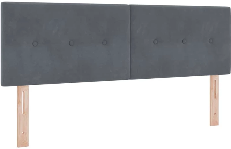 vidaXL Κρεβάτι Box Spring με Στρωση Στρώμα Σκούρο Γκρι 160x200 εκ. Βελούδο