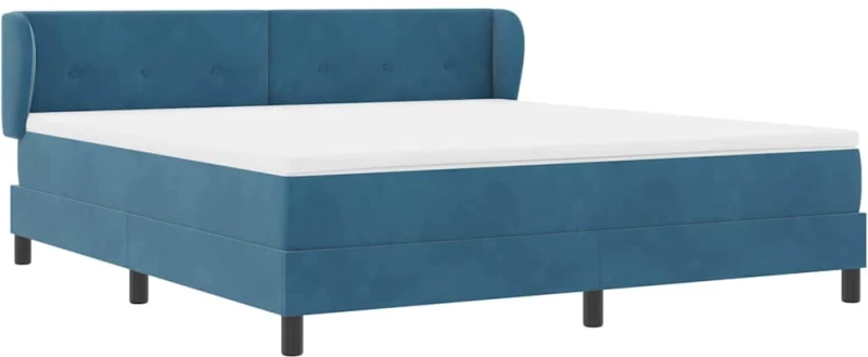 vidaXL Κρεβάτι με στρώμα Σκούρο Μπλε 180x200 εκ Βελούδο