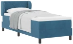 κρεβάτι Box Spring με μαξιλάρι vidaXL σκούρο μπλε 80x200 εκ. βελούδο