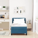 κρεβάτι Box Spring με μαξιλάρι vidaXL σκούρο μπλε 80x200 εκ. βελούδο