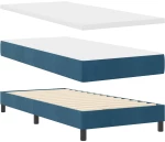 Κρεβάτι Box Spring με Στρώμα vidaXL Μπλε Σκούρο 100x200 εκ Βελούδο