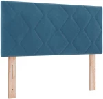 Κρεβάτι Box Spring με Στρώμα vidaXL Μπλε Σκούρο 100x200 εκ Βελούδο
