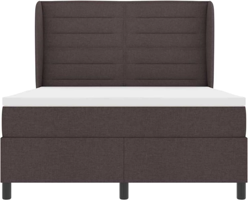 vidaXL Σκελετός Κρεβατιού με Στρώμα Καφέ 140 x 200 εκ, Ύφασμα.