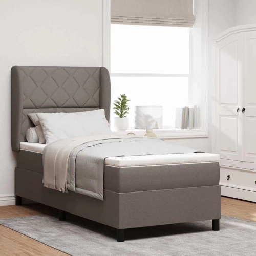 Κρεβάτι Box Spring με Στρώμα vidaXL σε Ταπαίο, 90x190 εκ., Ύφασμα