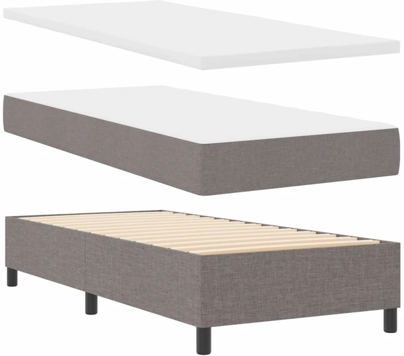 Κρεβάτι Box Spring με Στρώμα vidaXL σε Ταπαίο, 90x190 εκ., Ύφασμα