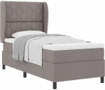 Κρεβάτι Box Spring με Στρώμα vidaXL σε Ταπαίο, 90x190 εκ., Ύφασμα