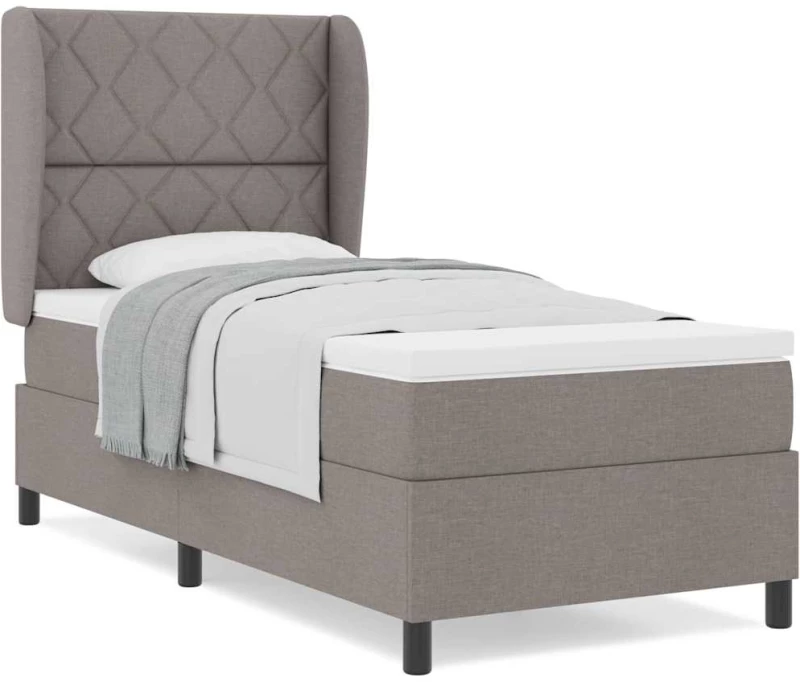 Κρεβάτι Box Spring με Στρώμα vidaXL σε Ταπαίο, 90x190 εκ., Ύφασμα