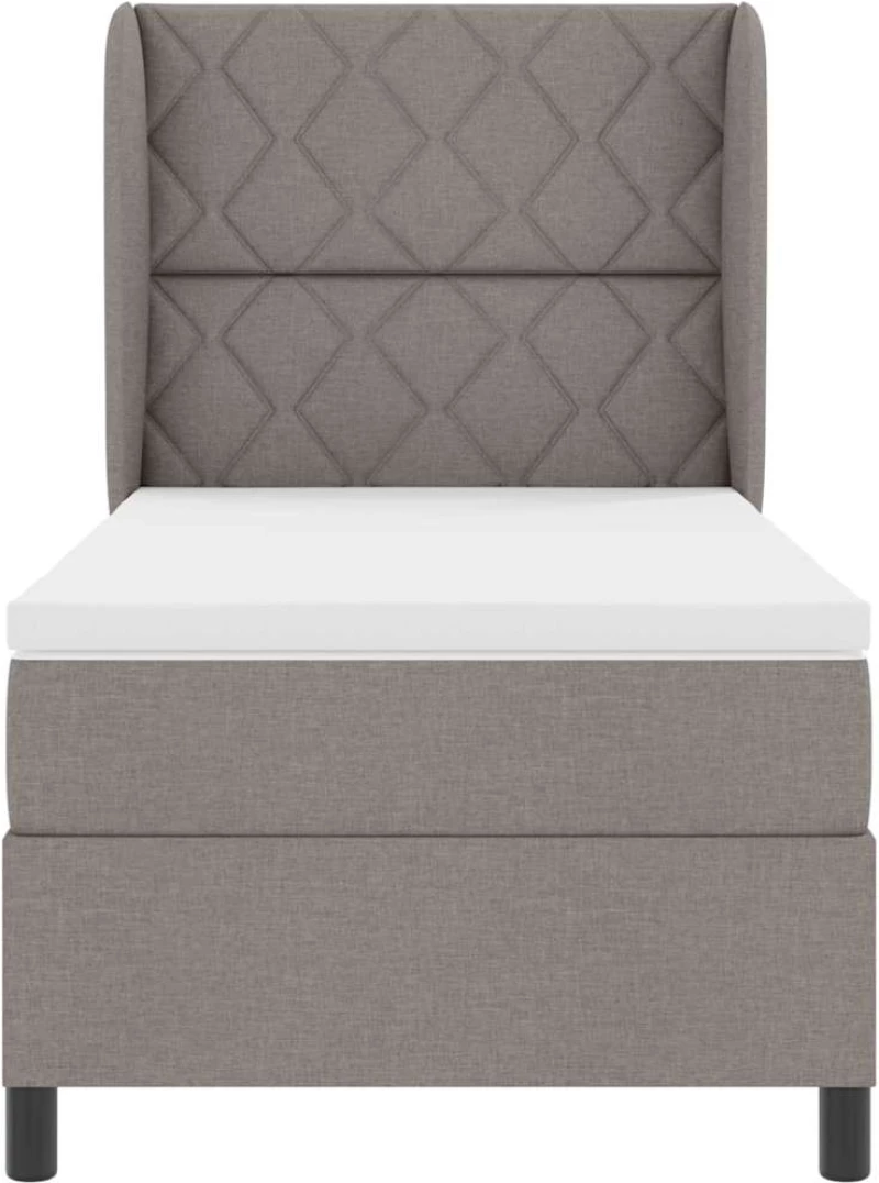 Κρεβάτι Box Spring με Στρώμα vidaXL σε Ταπαίο, 90x190 εκ., Ύφασμα