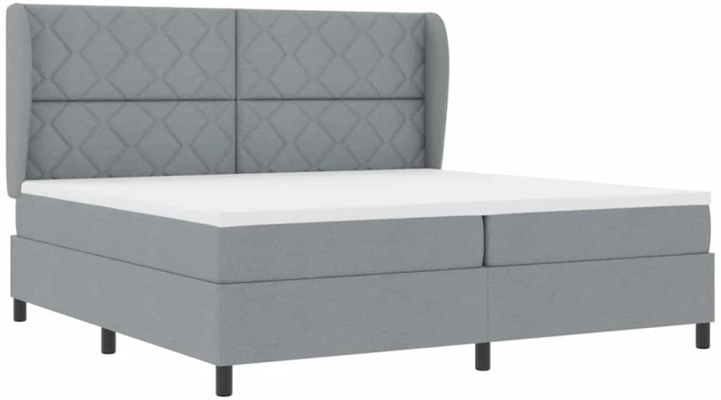 vidaXL Κρεβάτι με Ελατήρια και Στρώμα - Λαδί, 200x200 cm Υφάσματος