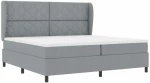 vidaXL Κρεβάτι με Ελατήρια και Στρώμα - Λαδί, 200x200 cm Υφάσματος