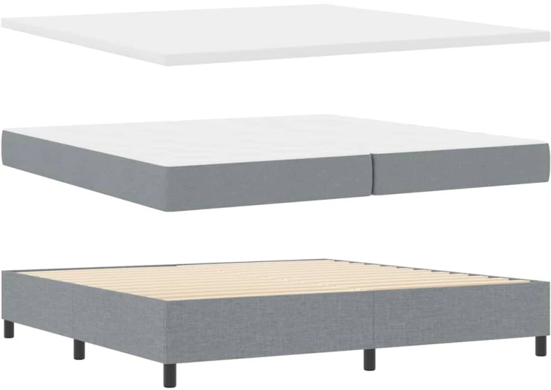 vidaXL Κρεβάτι με Ελατήρια και Στρώμα - Λαδί, 200x200 cm Υφάσματος