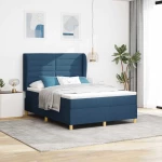 vidaXL Κρεβάτι με Στρώμα Μπλε 140x200 εκ Υφασμάτινο