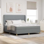 Κρεβάτι Box Spring με Στρώμα vidaXL Ανοιχτό Γκρι 180x200 εκ. Υφάσματος