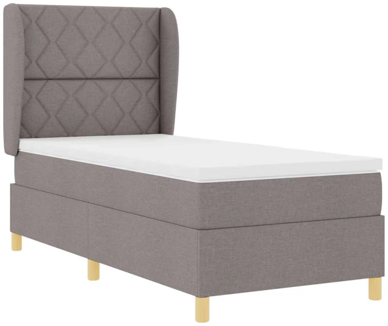 vidaXL Κρεβάτι Box Spring με Στρώμα Ταπάζ 90x200 εκ. Υφασμάτινο