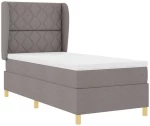 vidaXL Κρεβάτι Box Spring με Στρώμα Ταπάζ 90x200 εκ. Υφασμάτινο
