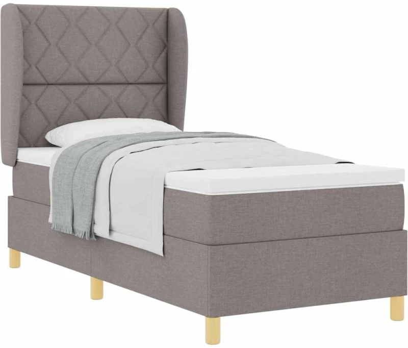 vidaXL Κρεβάτι Box Spring με Στρώμα Ταπάζ 90x200 εκ. Υφασμάτινο