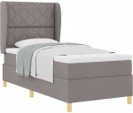 vidaXL Κρεβάτι Box Spring με Στρώμα Ταπάζ 90x200 εκ. Υφασμάτινο