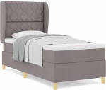 vidaXL Κρεβάτι Box Spring με Στρώμα Ταπάζ 90x200 εκ. Υφασμάτινο