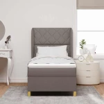 vidaXL Κρεβάτι Box Spring με Στρώμα Ταπάζ 90x200 εκ. Υφασμάτινο