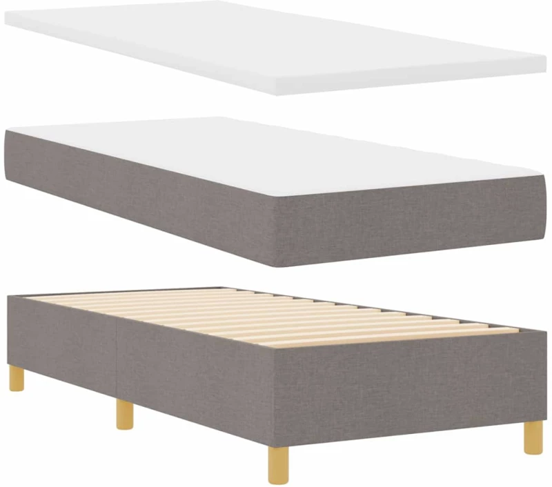vidaXL Κρεβάτι Box Spring με Στρώμα Ταπάζ 90x200 εκ. Υφασμάτινο