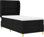 κρεβάτι Box Spring με Στρώμα vidaXL Μαύρο 100x200 εκ. Ύφασμα